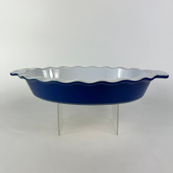 Emile Henry Other - Emile Henry Casserole Dish Cobalt Blue France Stone Oval Scalloped Lrg Baking